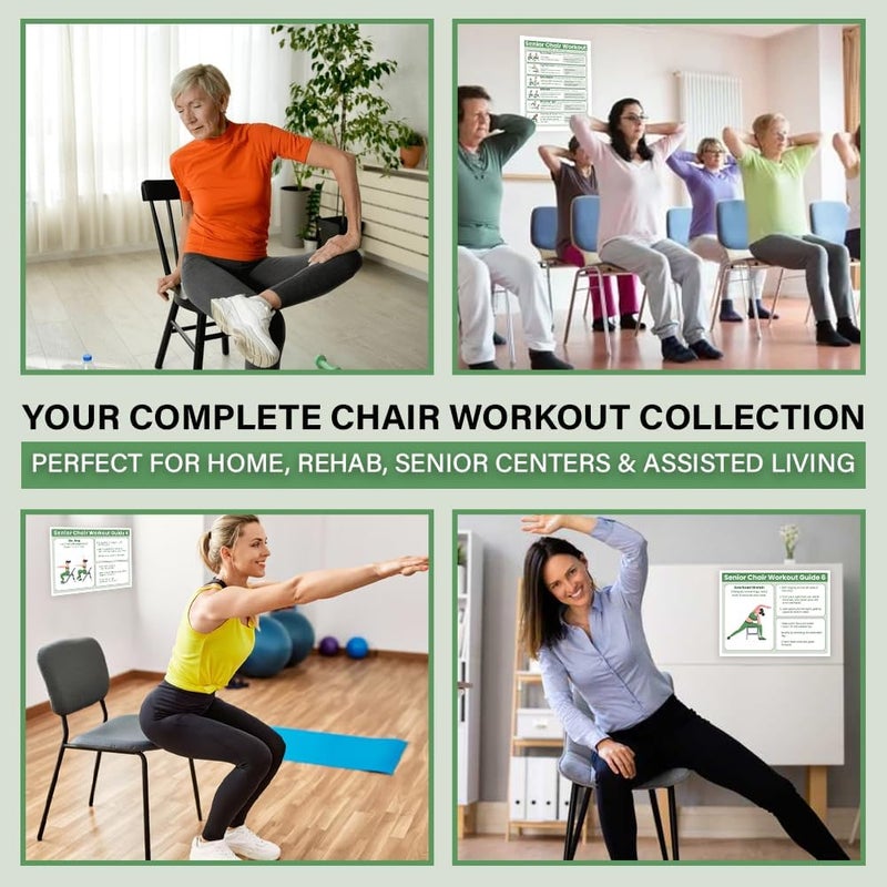 Auroscent Senior Exercise Chair Workout Poster, 30-Day Stretching and Gentle Seated Exercise Chart - Image 2